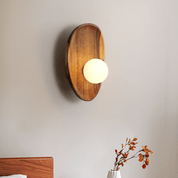 Modern Globe Wall Light | Minimalist LED Wall Sconces | Solid Wood Base Fixture | Warm White Sconce Light | Elegant Wall Lamp for Home 2