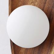 Modern Globe Wall Light | Minimalist LED Wall Sconces | Solid Wood Base Fixture | Warm White Sconce Light | Elegant Wall Lamp for Home 4
