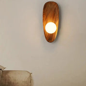 Modern Globe Wall Light | Minimalist LED Wall Sconces | Solid Wood Base Fixture | Warm White Sconce Light | Elegant Wall Lamp for Home 6