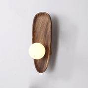 Modern Globe Wall Light | Minimalist LED Wall Sconces | Solid Wood Base Fixture | Warm White Sconce Light | Elegant Wall Lamp for Home 8
