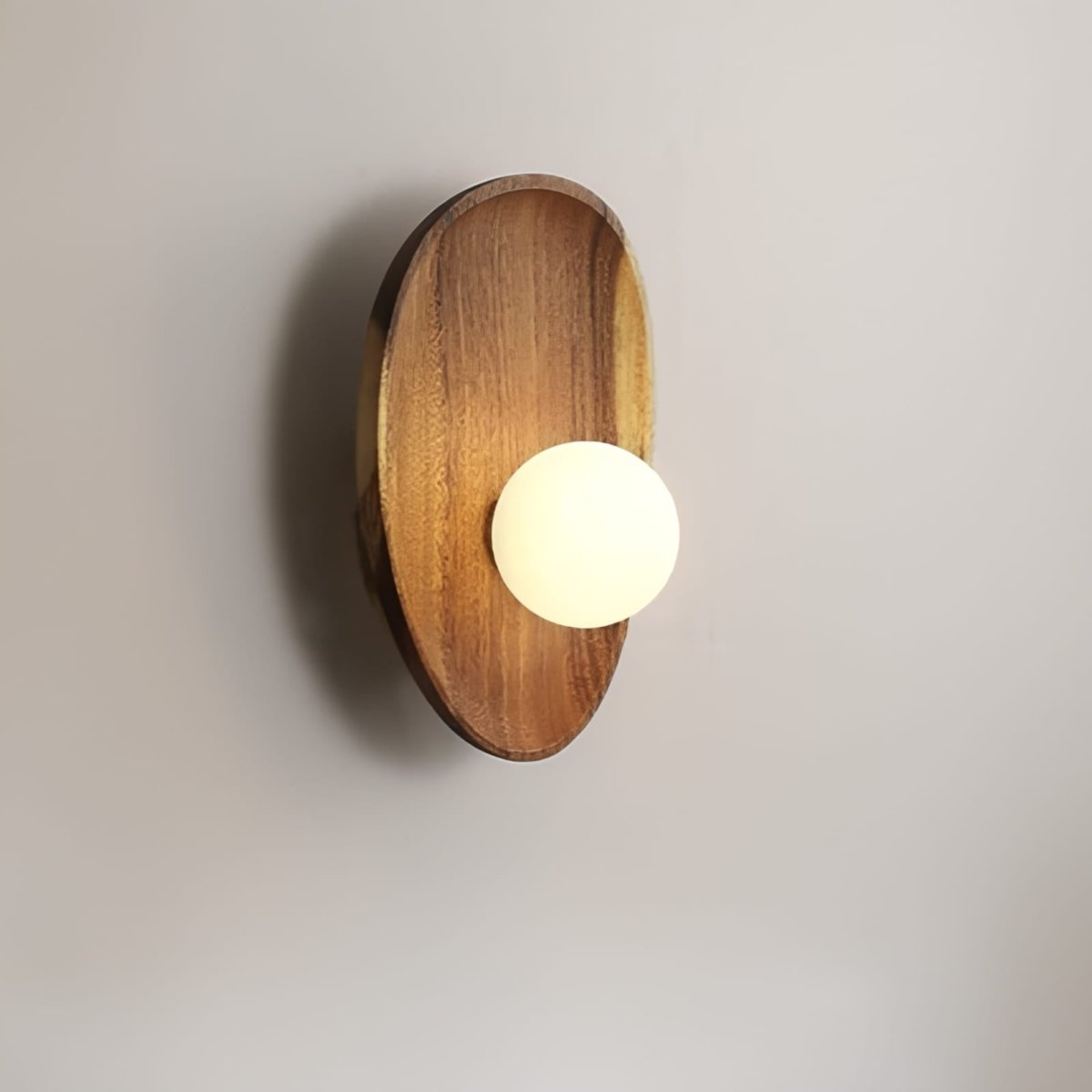 Modern Globe Wall Light | Minimalist LED Wall Sconces | Solid Wood Base Fixture | Warm White Sconce Light | Elegant Wall Lamp for Home 9
