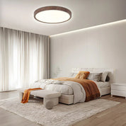 Modern LED Ceiling Light | Ultrathin Circular Fixture | Adjustable Ceiling Light | Walnut Wood Light Fixture | Minimalist Ceiling Lamp for Home 4