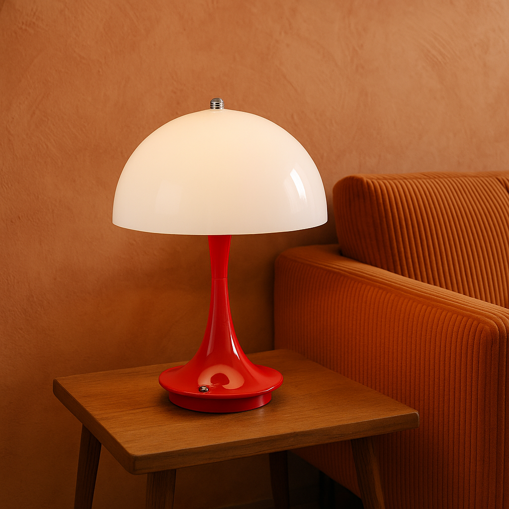 Modern Mushroom Table Lamp | Cordless LED Accent Light | Battery Operated Lamp | Vintage Inspired Table Light | Stylish Home Decor Lamp 2