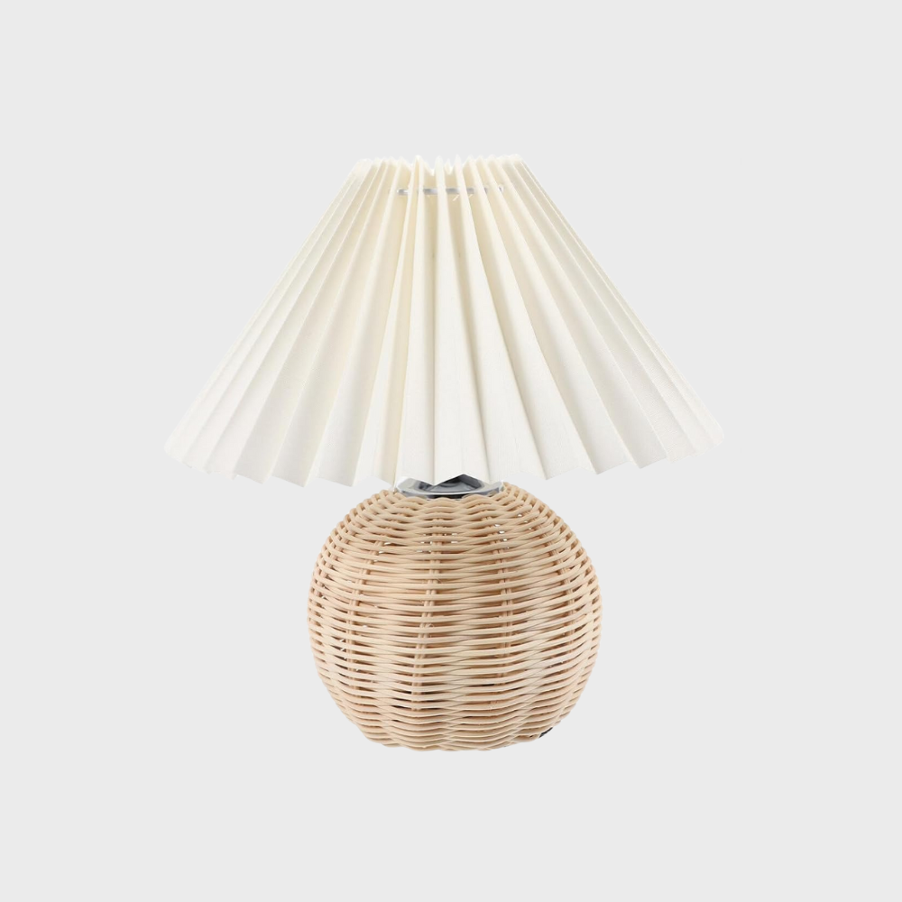 Modern Table Lamp | Bedside Table Lamps | Nordic Style Desk Lamp | Rattan Weaving Light | Cozy Bamboo Lamp for Bedroom 0