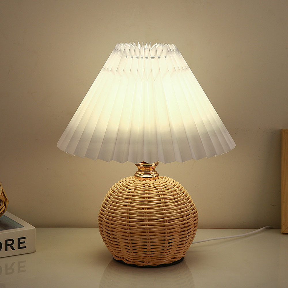 Modern Table Lamp | Bedside Table Lamps | Nordic Style Desk Lamp | Rattan Weaving Light | Cozy Bamboo Lamp for Bedroom 2