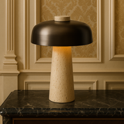 Modern Table Lamp | Stylish Desk Lamp | Elegant Bedside Table Lamps | Minimalist Lighting for Living Room | Travertine Table Lamp for Home 1