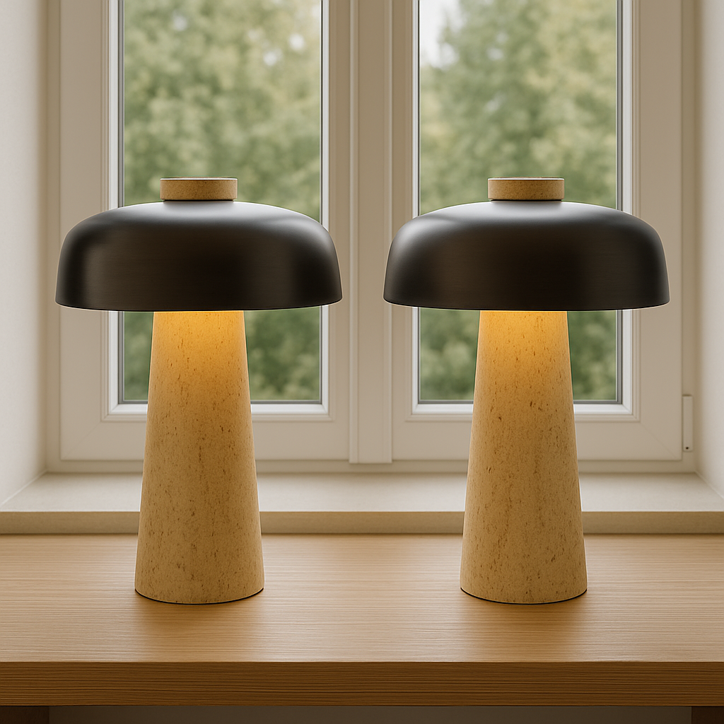 Modern Table Lamp | Stylish Desk Lamp | Elegant Bedside Table Lamps | Minimalist Lighting for Living Room | Travertine Table Lamp for Home 3