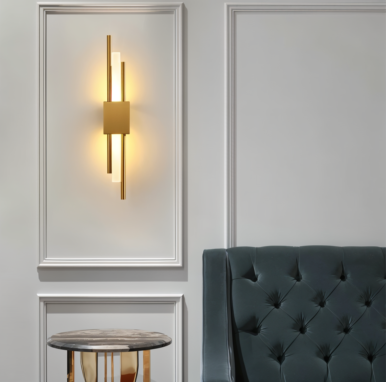 Modern Wall Light Fixture | Elegant Wall Sconces | Minimalist Wall Lamp | Gold and Black Sconce | Stylish Lighting for Home Decor 1