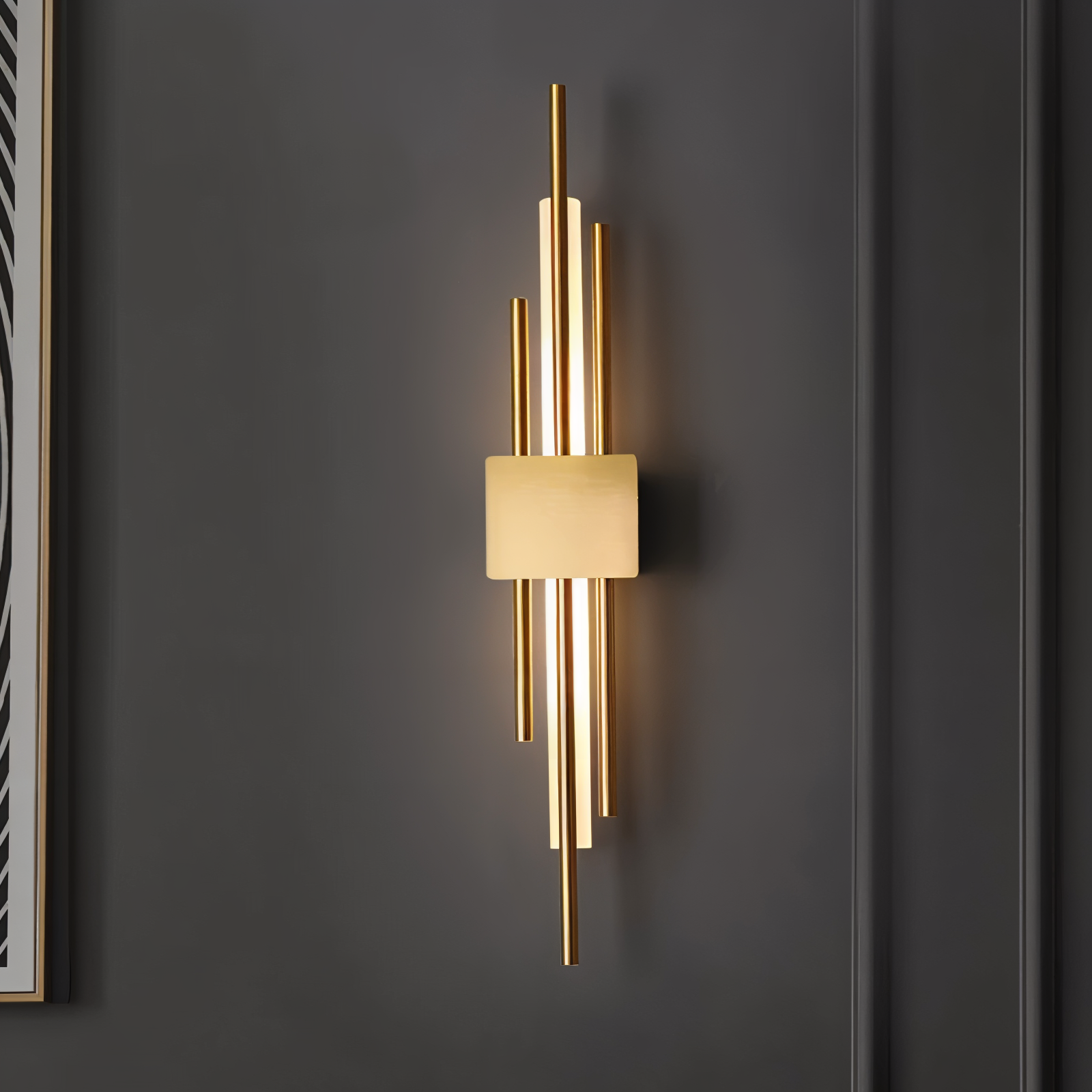 Modern Wall Light Fixture | Elegant Wall Sconces | Minimalist Wall Lamp | Gold and Black Sconce | Stylish Lighting for Home Decor 7