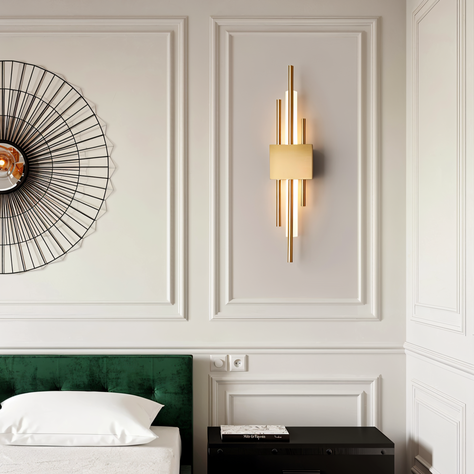 Modern Wall Light Fixture | Elegant Wall Sconces | Minimalist Wall Lamp | Gold and Black Sconce | Stylish Lighting for Home Decor 8