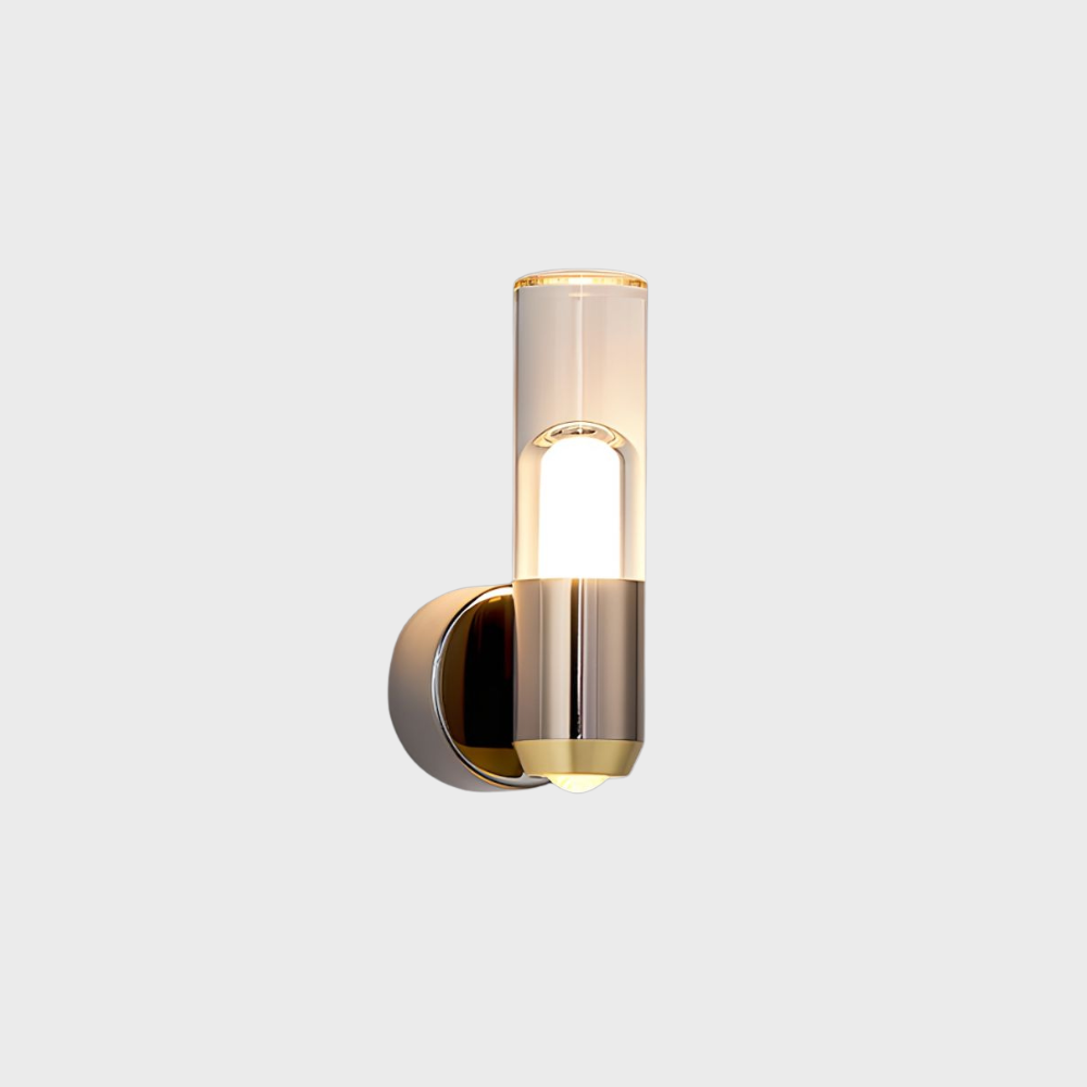 Modern Wall Sconce Lighting | Elegant Wall Lamp | Slim Wall Lights | Clear Glass Sconce Light | Stylish Cylinder Wall Fixture for Home 0
