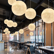 Moon Pattern Pendant Light | Minimalist Bamboo Pendant | LED Hanging Lights | Contemporary Ceiling Fixture | Serene Home Decor Accent 1