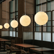 Moon Pattern Pendant Light | Minimalist Bamboo Pendant | LED Hanging Lights | Contemporary Ceiling Fixture | Serene Home Decor Accent 5