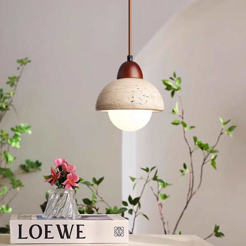 Mushroom Pendant Light | Kitchen Island Lighting Fixture | Adjustable Ceiling Light | Modern Stone Pendant | Contemporary LED Light for Home 0