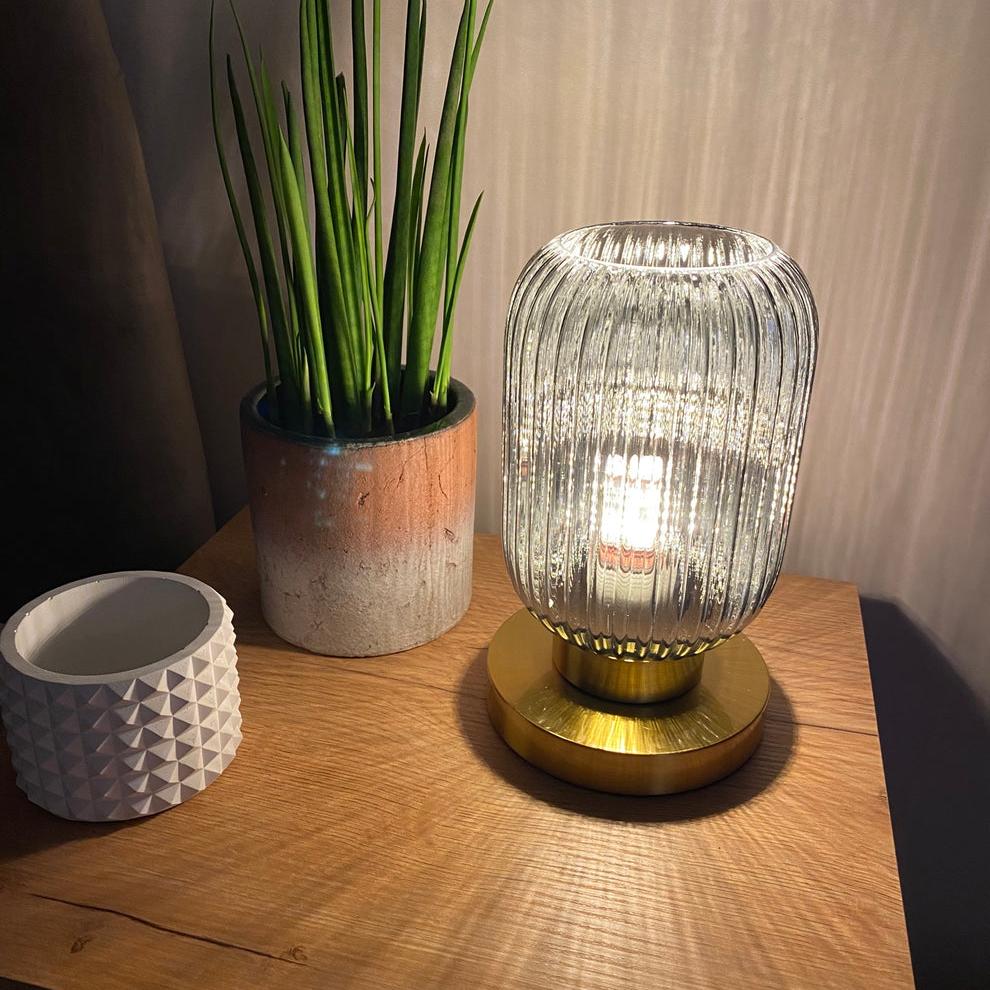 Nordic Amber Table Lamp – Modern LED Compatible Bedside Lamp for Living Room and Bedroom 2