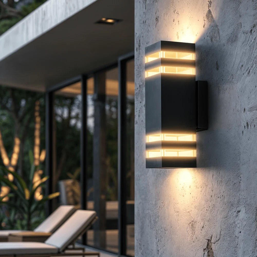 Outdoor Wall Light Sconce | Modern Exterior Wall Lights | Up and Down LED Fixture | Stylish Garden Lighting | Elegant Patio Wall Lamp 4