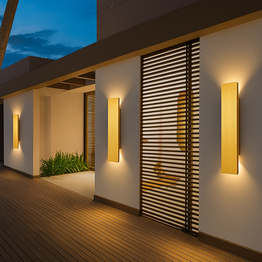 Outdoor Wall Light | Modern Outdoor Wall Lights | Weatherproof LED Wall Lantern | Exterior Wall Lights | Golden Garden Wall Light 2