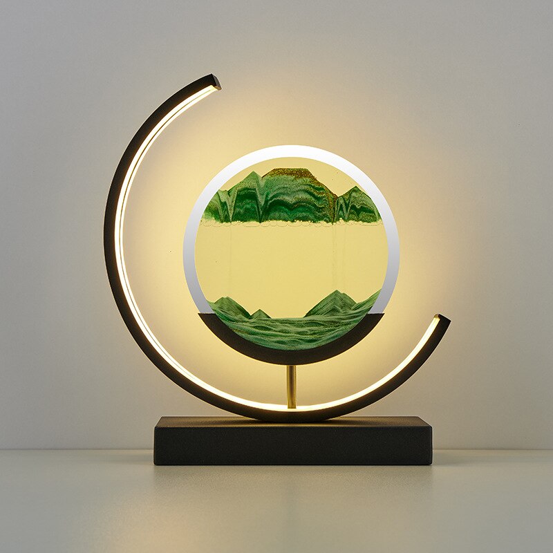 Quicksand Table Lamp with 3D Sand Art Design – Relaxing LED Bedside Lamp for Bedroom and Living Room Decor 0
