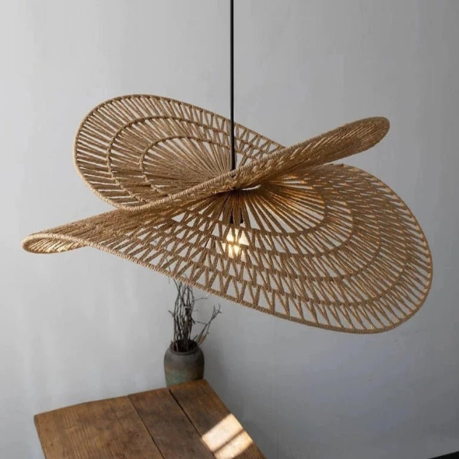 Rattan Pendant Light | Handmade Ceiling Light Fixture | Soft Illumination Hanging Lights | Natural Design Lamp | Sanur Double Layer Rattan Pendant Light 3
