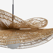 Rattan Pendant Light | Handmade Ceiling Light Fixture | Soft Illumination Hanging Lights | Natural Design Lamp | Sanur Double Layer Rattan Pendant Light 5
