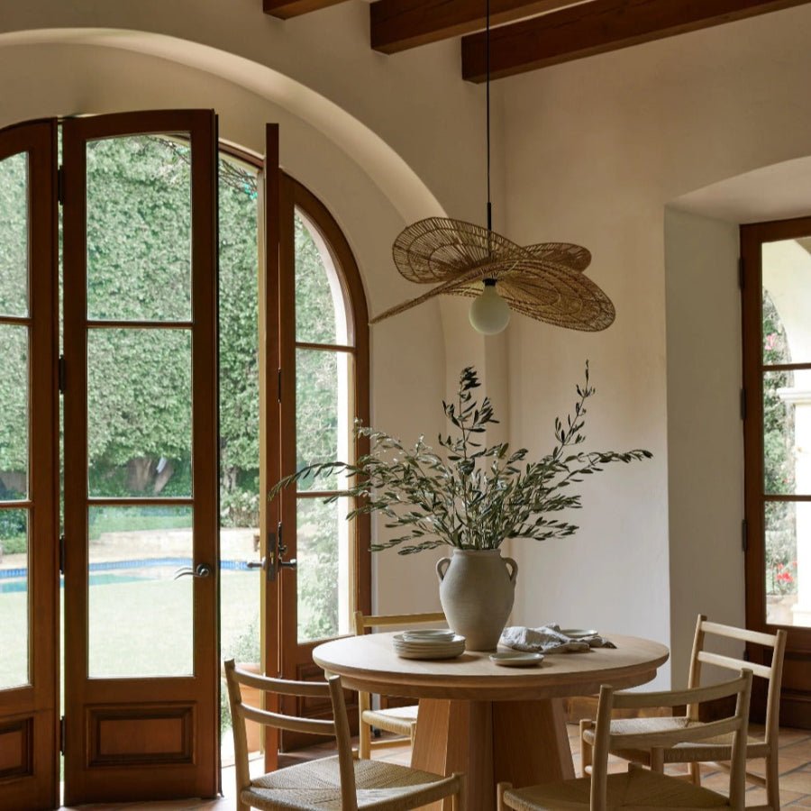 Rattan Pendant Light | Handmade Ceiling Light Fixture | Soft Illumination Hanging Lights | Natural Design Lamp | Sanur Double Layer Rattan Pendant Light 7