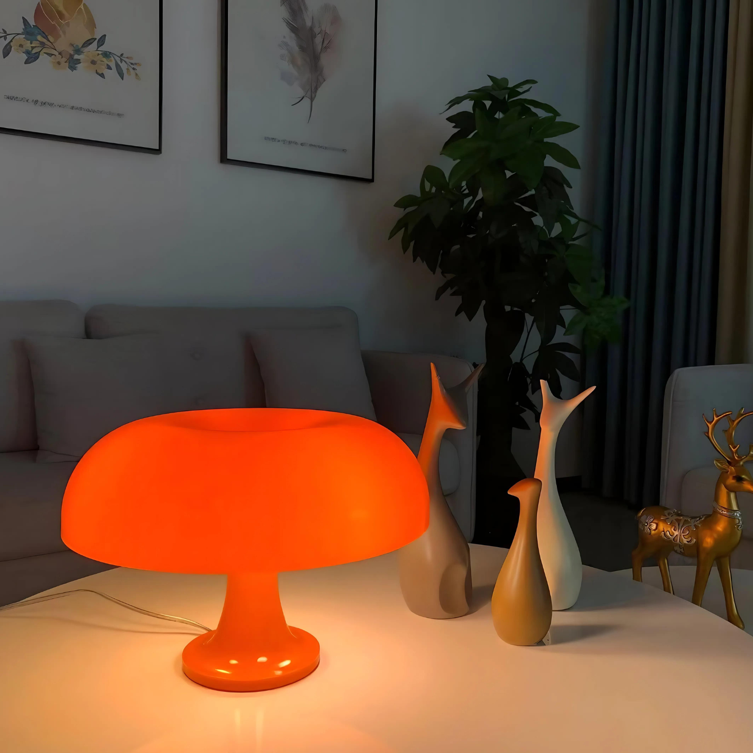 Retro Mushroom Table Lamp | Unique Bedside Lamp | Modern Acrylic Desk Light | Cozy Table Lamps for Living Room | Oyster Mushroom Burst Lamp 5
