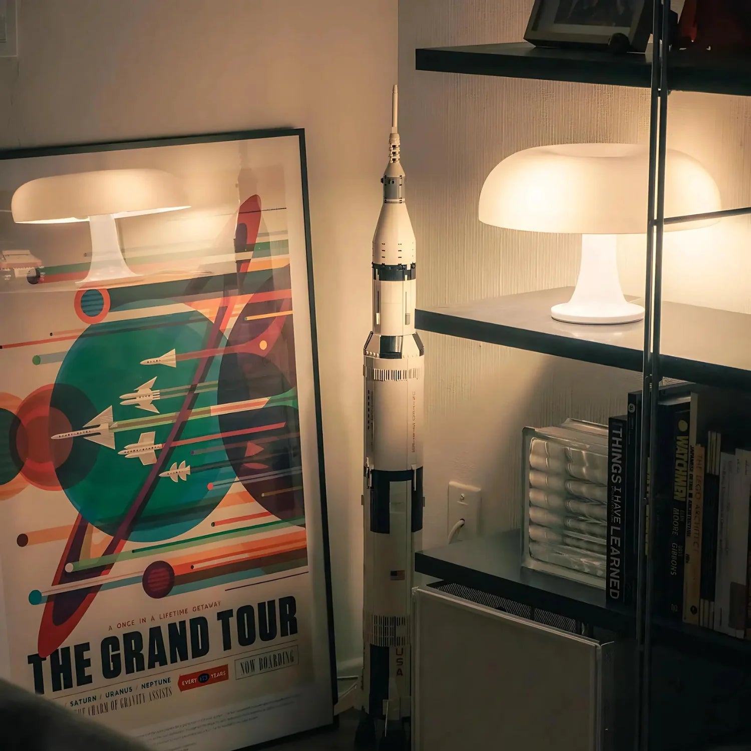 Retro Mushroom Table Lamp | Unique Bedside Lamp | Modern Acrylic Desk Light | Cozy Table Lamps for Living Room | Oyster Mushroom Burst Lamp 8