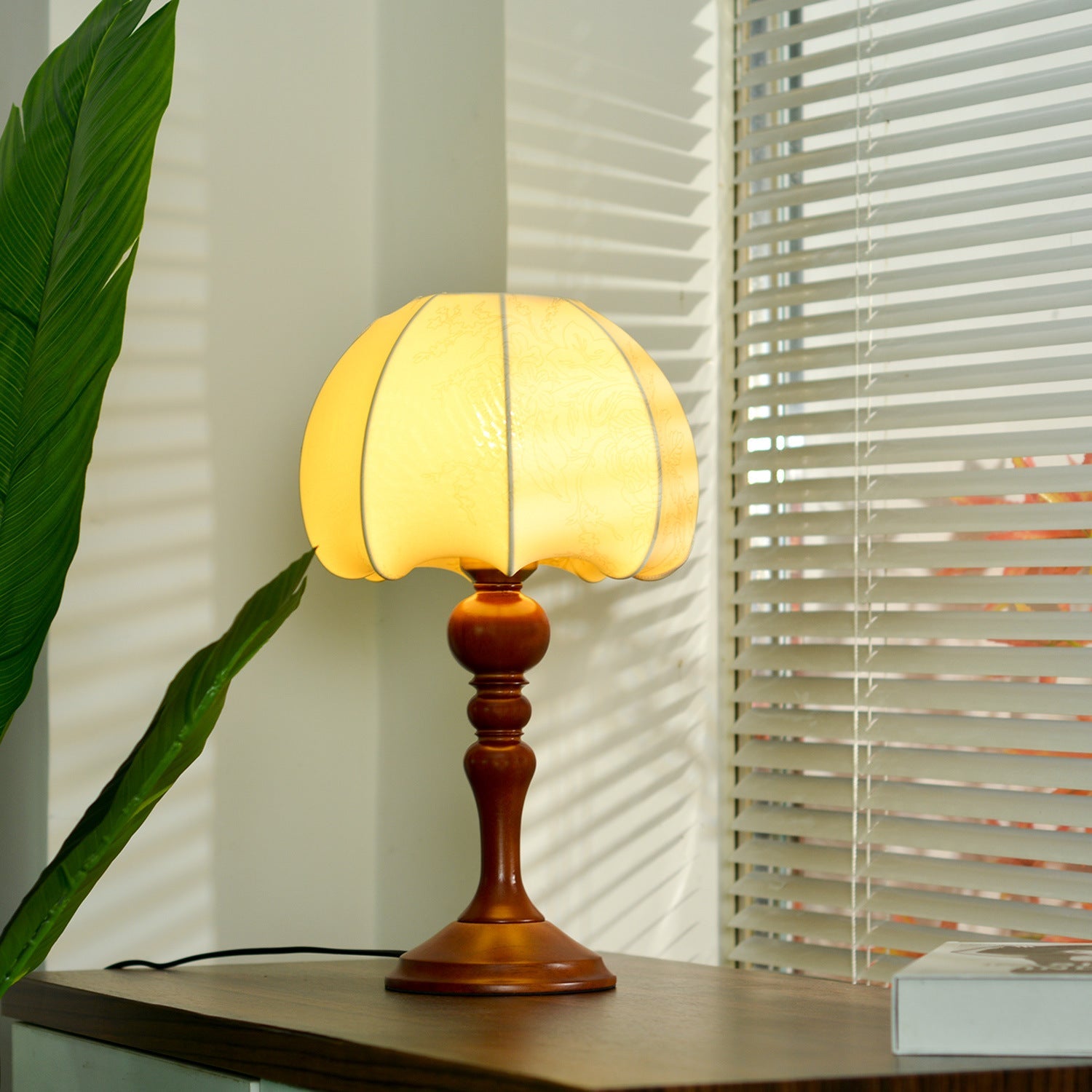 Retro Table Lamp | Antique Bedside Lamps | Mid-Century Modern Desk Lamp | Adjustable Table Lamps for Living Room | Eco-Friendly Bamboo Base Light 2