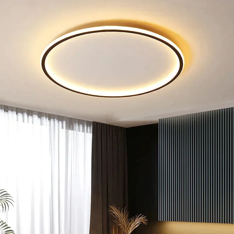 Scandinavian Ceiling Light | Modern Flush Mount Ceiling Light | LED Ceiling Lights for Living Room | Minimalist Round Fixture | AuroraGlobe LED Light 0