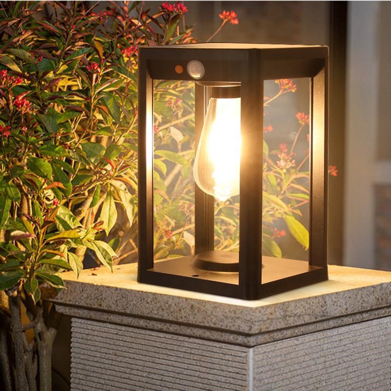 Solar Garden Lights – Weather-Resistant Solar-Powered Pillar Lamp with LED Motion Detector for Outdoor Use 0
