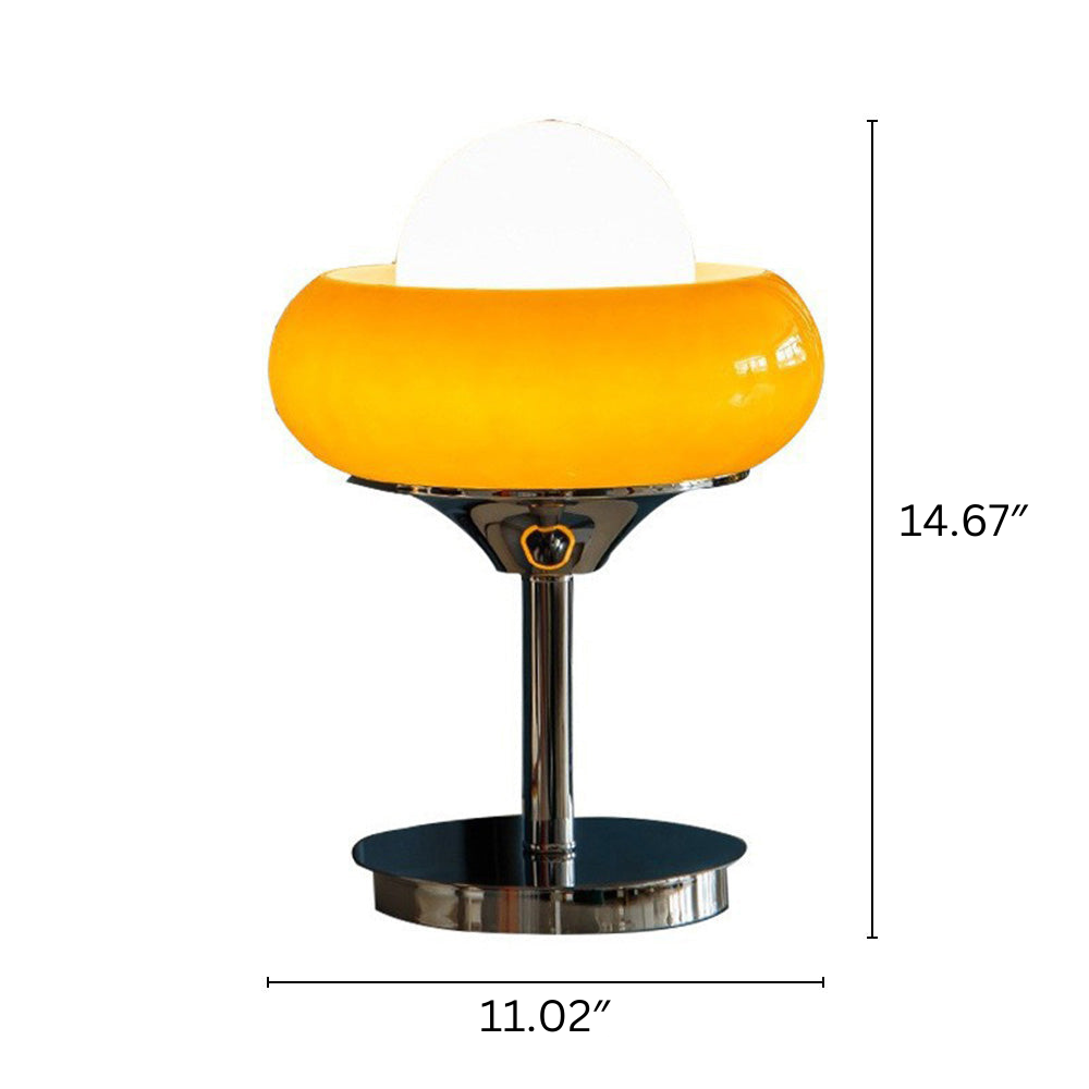 Vintage Bauhaus Yellow Glass Table Lamp – Minimalist Design for Living Room or Bedroom Decor 6