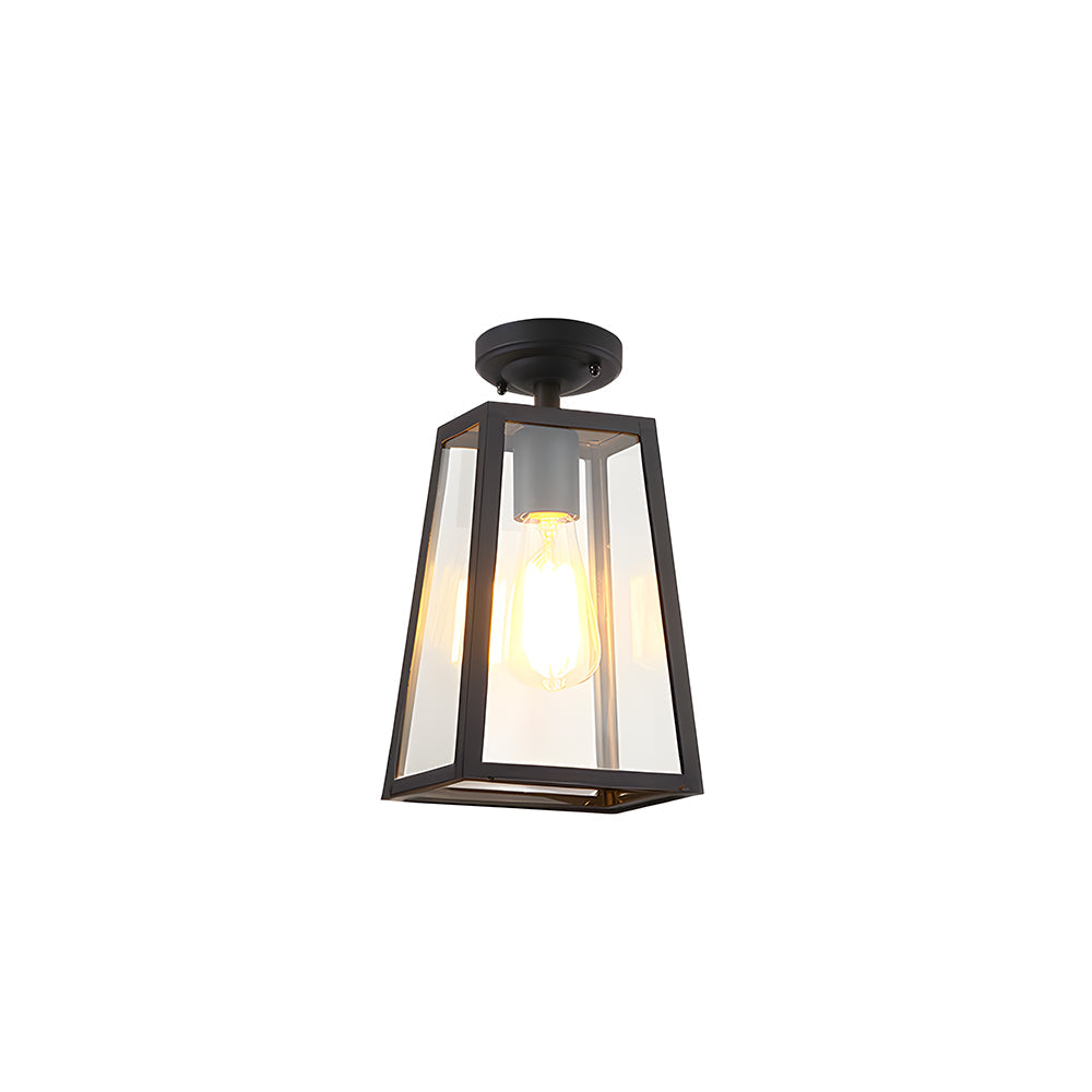 Vintage Black Outdoor Ceiling Lights – Weatherproof Aluminum Porch Ceiling Lamp with E27 Bulb Base 8
