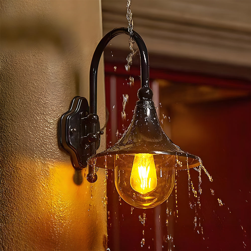 Vintage Black Outdoor Wall Light - IP54 Rated Lantern for Patios and Garden Walls 0
