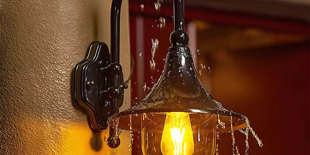 Vintage Black Outdoor Wall Light - IP54 Rated Lantern for Patios and Garden Walls 0
