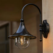 Vintage Black Outdoor Wall Light - IP54 Rated Lantern for Patios and Garden Walls 2