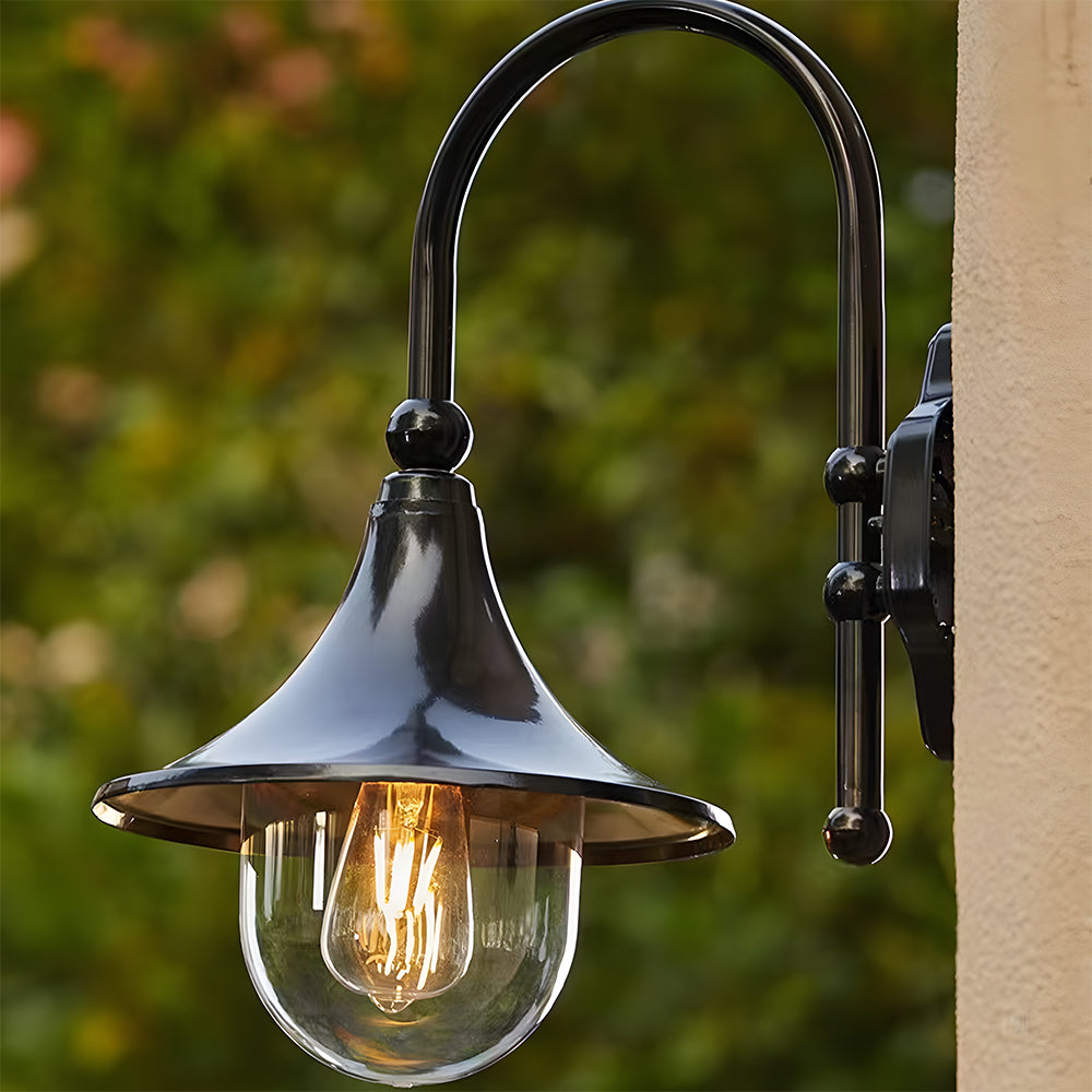 Vintage Black Outdoor Wall Light - IP54 Rated Lantern for Patios and Garden Walls 3