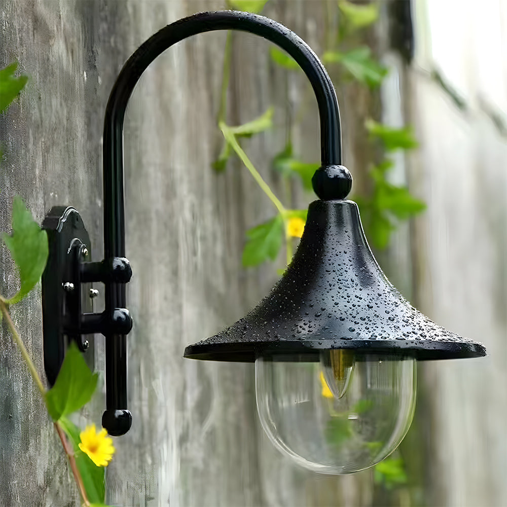 Vintage Black Outdoor Wall Light - IP54 Rated Lantern for Patios and Garden Walls 4