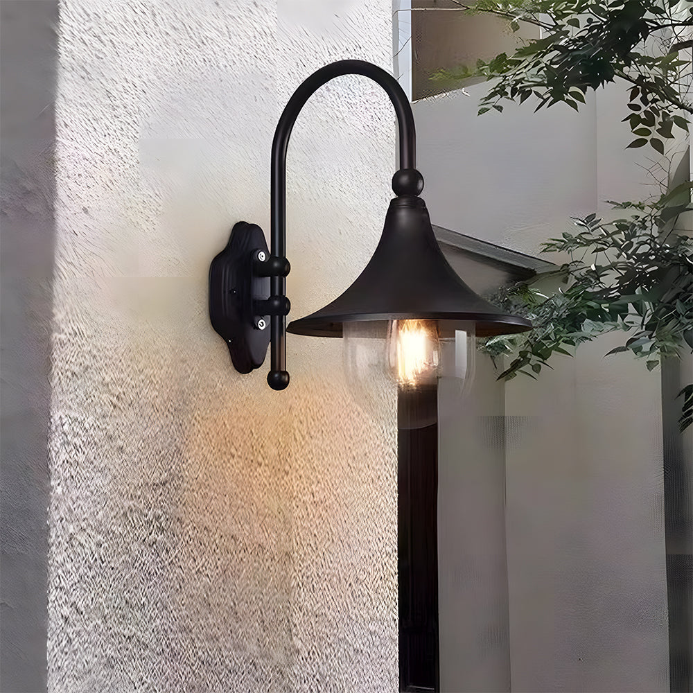 Vintage Black Outdoor Wall Light - IP54 Rated Lantern for Patios and Garden Walls 6