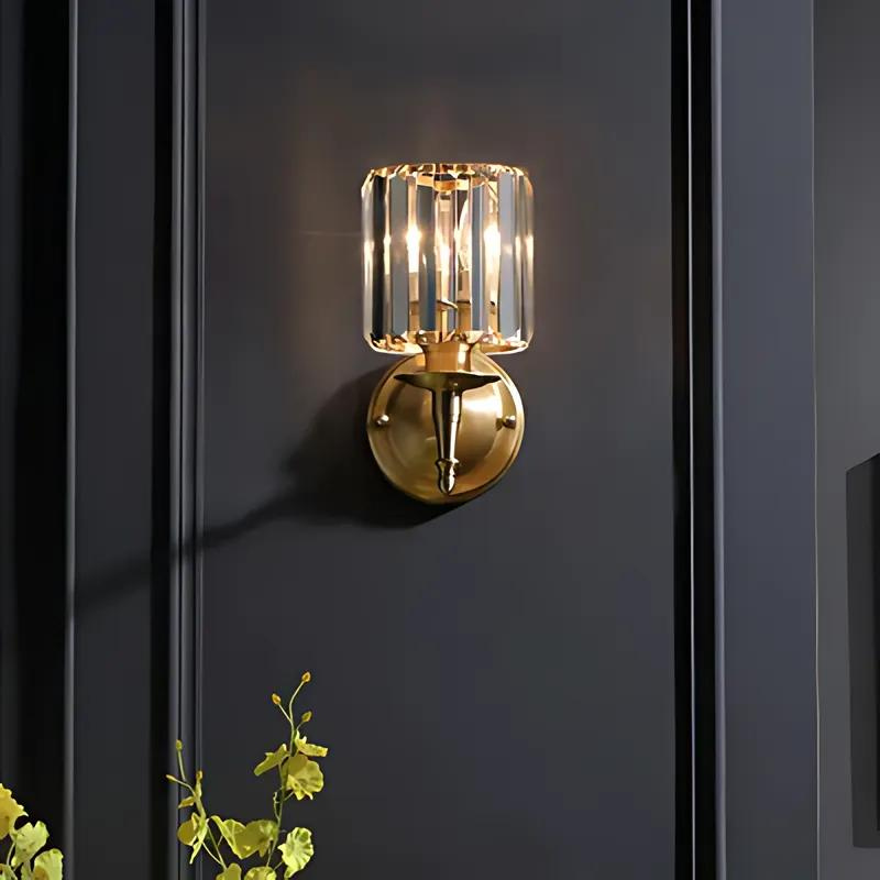 Vintage Brass Wall Sconce | Elegant Crystal Wall Light | Luxury Wall Lamp | Timeless Wall Sconce Lighting | Classic Vintage Sconce for Home 0