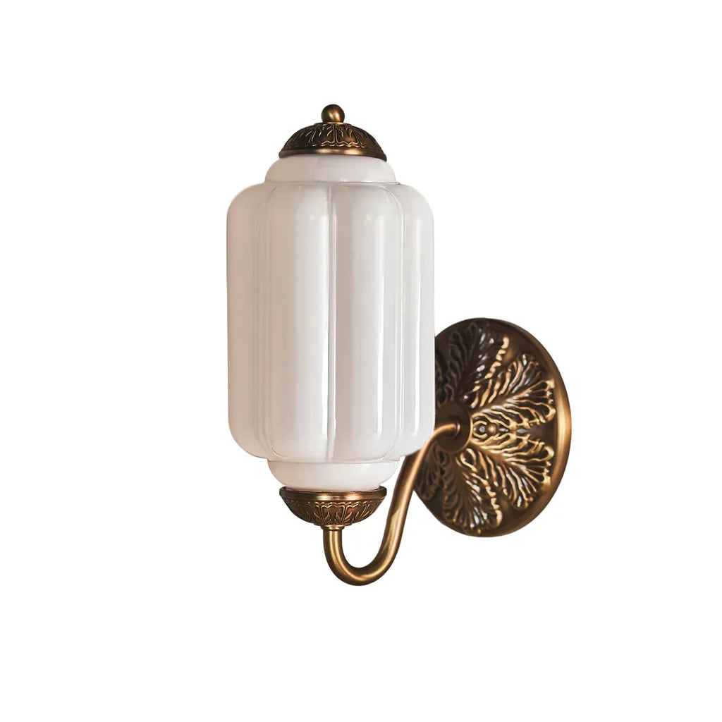 Vintage Milk Glass Wall Sconce | Elegant Wall Light Fixture | Retro Wall Lamp | Decorative Sconce Light | Aura Eloise Vintage Lighting 0