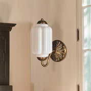 Vintage Milk Glass Wall Sconce | Elegant Wall Light Fixture | Retro Wall Lamp | Decorative Sconce Light | Aura Eloise Vintage Lighting 1