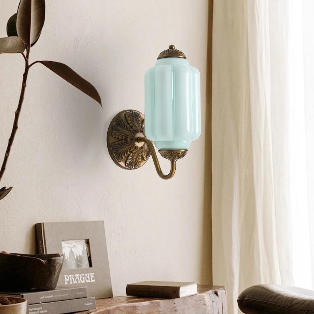 Vintage Milk Glass Wall Sconce | Elegant Wall Light Fixture | Retro Wall Lamp | Decorative Sconce Light | Aura Eloise Vintage Lighting 5