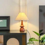 Vintage Solid Wood Table Lamp | Adjustable Bedside Desk Lamp | Elegant Linen Shade | Stylish Table Lamps for Living Room | Olivia Vintage Home Lamp 2