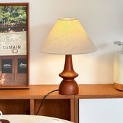 Vintage Solid Wood Table Lamp | Adjustable Bedside Desk Lamp | Elegant Linen Shade | Stylish Table Lamps for Living Room | Olivia Vintage Home Lamp 4