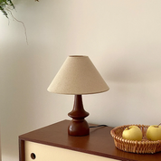Vintage Solid Wood Table Lamp | Adjustable Bedside Desk Lamp | Elegant Linen Shade | Stylish Table Lamps for Living Room | Olivia Vintage Home Lamp 7
