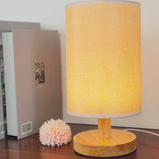 Vintage Table Lamp | USB-Powered Bedside Lamp | Classic Desk Light | Energy-Efficient Accent Lamp | Retro Style Fabric Table Lamp 1