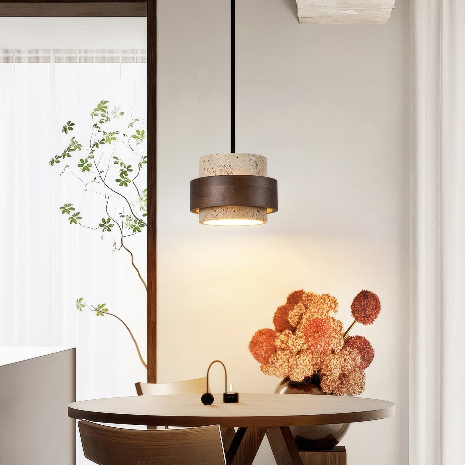 Wabi-Sabi Pendant Light | Adjustable Kitchen Pendant Lighting | Retro Stone Hanging Lamp | Modern LED Fixture | Ascend Retro Stone Pendant 3